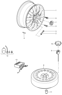 95536105710-Bolt set wheel, Immobilizer  It consists of the following: Bolt-wheel Adapter
