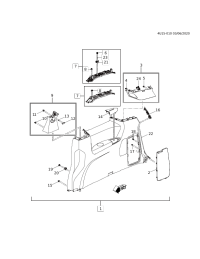26301860-Garnish, rr. pillar lower (incl. 15, 17, 18, 22)