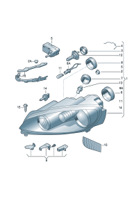 5K1941005L-TOUAREG H/L ECE / ELECTRIC W/S MOTOR [10-13] NORMAL [H7/H15/WY21W/W5W]