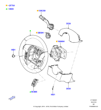 FL7Z3530AB-Shroud assy-steering, (-H *), ebony (ebony trim)
