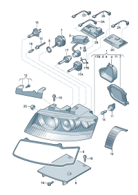 8E0941029H-Halogen double head lamp, Bulb sub-assy