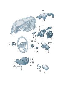 18D959442NEH-Knob set-multifunction, Steering wheel For only :)