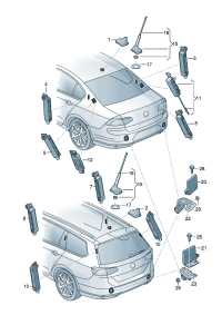 5Q0035507B-Antenna assy-roof
