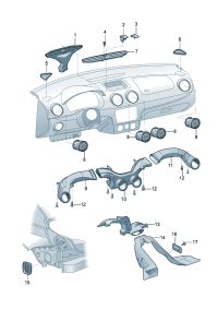 18D819063-PORSCHE CAYENNEAIR DUCT CENTRE