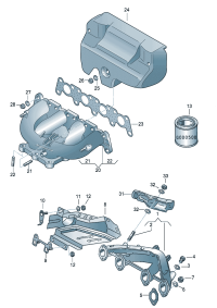 027253031BL-Manifold, exhaust Porsche panamera: