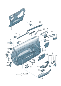 4F0867103CWJS-Finisher, door (leather) (agate gray/light gray)