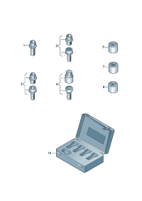 8D0601139E058-Bolt-immobilizer wheel, Adapter-w/belt (key)