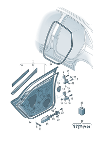8W9833051E-Door assy-rr, lh Location for common use:  D-19.09.2016