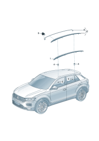 30G860044AXK1-Rack assy-roof rack Belt lighting (matt chrome)