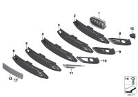 51137300543-GRILL FRT LH X5