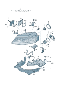 8K0941029C-Headlamp, Bulb-gas discharge  (For traffic only)   D  -26.07.2010