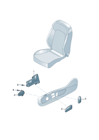 5GG959747-Seat front & back, height, Tilt & Switch, reclining adjust
