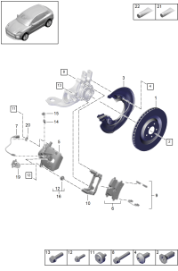 95B615424H-Caliper, floating w/o brake Gray Porsche panamera: