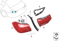 63217342963-REAR LEFT LAMP ON THE WING