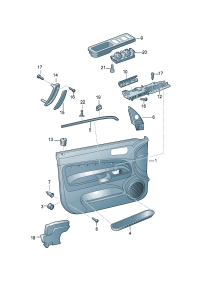 3BD867439AFU1-Garnish, for door Finisher (black marble)