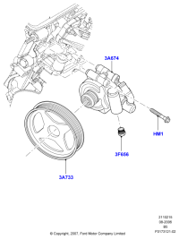 9L3Z3A674C-Pump assy-p/s, oem, no pulley