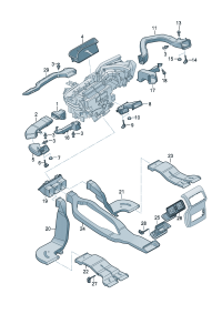 80D819721-PORSCHE CAYENNEAIR DUCT CENTRE