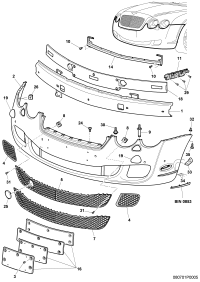 3W5807682E-GRILLE ASSY-REAR COOLER,OUTLET