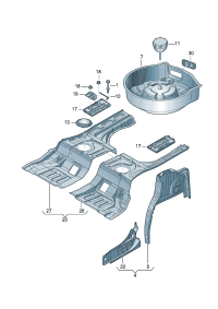 3D0803899B-SPARE WHEEL STRENGTH 127MM
