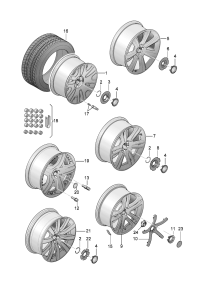 3W0601159M-WHEEL CAP-AUDI-Q7/TOUAREG