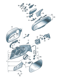 8T8857410E-Mirror assy-outside, band Adj-power  D-MJ 2013