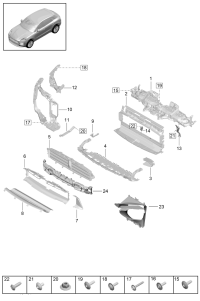 95B121707F-PORSCHE CAYENNEAIR DUCT CENTRE