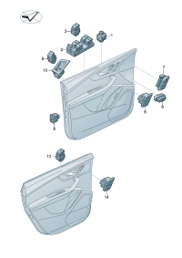 4M0959565P-Switch, Mirror assy-outer