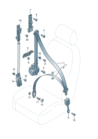 8R1857705L-S/belt assy-tri Automatic unit, s/belt tensioner & Limiter   [Note] * * * * * *