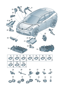 8K0973702D-Housing-flat Interlock-contact  For brake booster