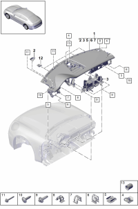 971857003T-Panel, instrument Upr u Genuine leather