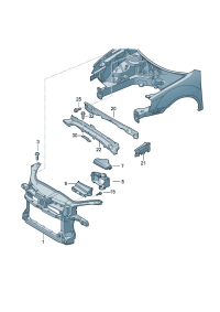 1K0805588S-Bracket, frt w/water Bracket, cooler  D  -28.03.2010
