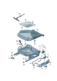 5QD881106AJ-W/belt height adj Bracket assy-seat tray