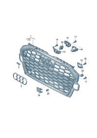 8W0853651DKRU6-Grille, radiator Adjust with a tool Location for common use: Pay attention to the repair manua