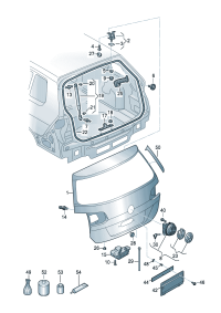 5G9898617A-Retainer set For back door lid