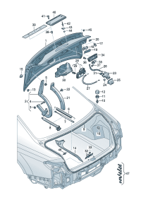 4N0827025A-Cover, rr. hatch