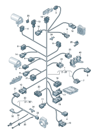 4E2971384K-Harness, for band Switch, memory function, Seat ventilation and/or Seat comp., power