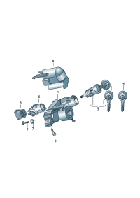 1E0905851-Lock comp, no.2 Ignition switch