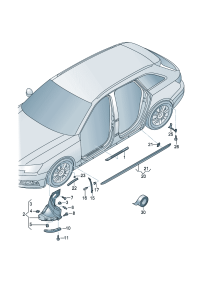 8W0853887L-PASSENGER SIDE WING MIRROR COVER