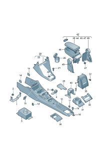 6RD867173-Armrest (upper fitting)