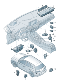 80B927225-Mechanism, electronic control Parking brake switch-  D  -04.08.2020