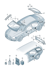 4F0845099M-Windshield (laminated glass), Belt stripe and carrier no.7 Windowed