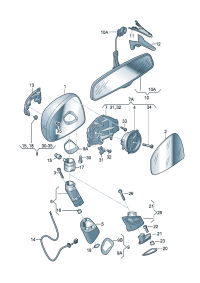 8J0098507-Mounting kit, Cover, outer mirror  For supplemental installation