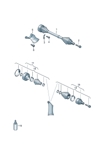 80D501204-W/shaf belt outer cv Joint assy-universal