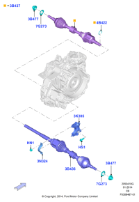 HG9Z3B437C-Shaft & universal joint assy, lh (2.0L ECOBOOST (240 PS) OR 2.0L ECOBOOST (200 PS)-MI4)