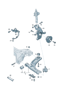 3Q0407151P-PENDANT LEVER FRONT LEFT