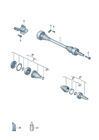 4E0501203D-Band f joint Shaft, half swing