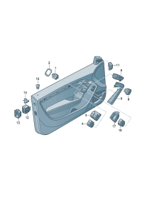 8K0959851G-Regulator, power window Sw assy  (Driver seat)