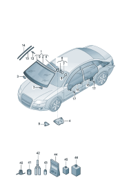 8K0845099B-Windshield (laminated glass), Belt stripe and carrier no.7 Windowed   D -MJ 2012