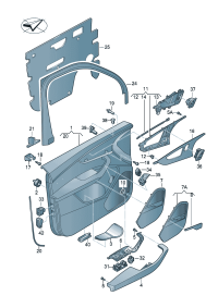 4M0868078D-Bracket, strip Operating mechanism, door inside