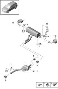 PAB253409-Muffler ctr Porsche panamera: